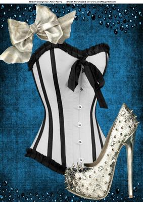 Lovely Silver Corset with Punk Style Shoe A4