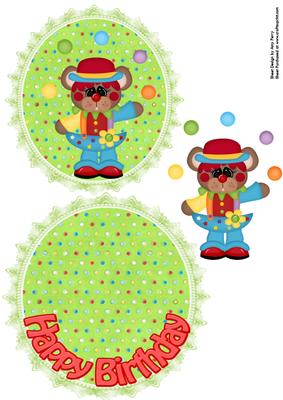 Juggling Bear Wobble/rocker Card