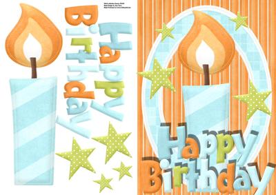 Big Blue Candle Happy Birthday!
