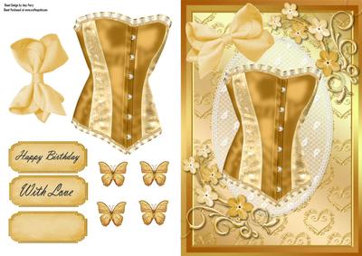 Beautiful Gold Corset with Little Gold Flowers