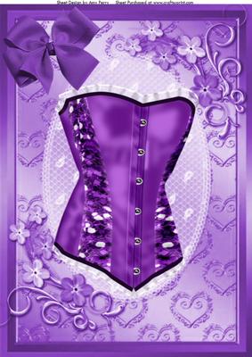 Lovely Purple Corset with Little Purple Flowers A4
