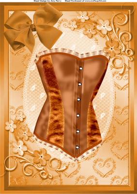 Lovely Bronze Corset with Little Bronze Flowers A4