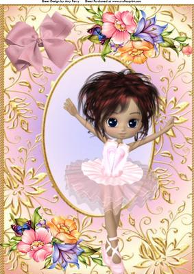 Lovely Ballerina Girl A4