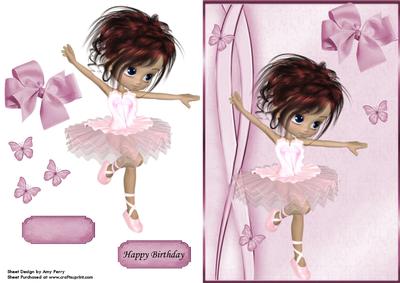Pretty Ballerina Girl with Up-do Hair Style