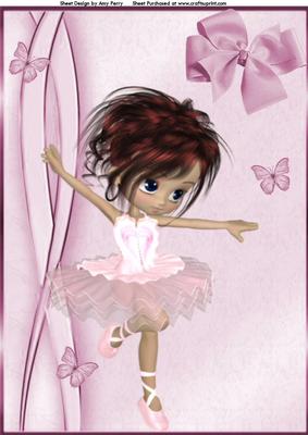 Pretty Ballerina Girl with Up-do Hair Style A4