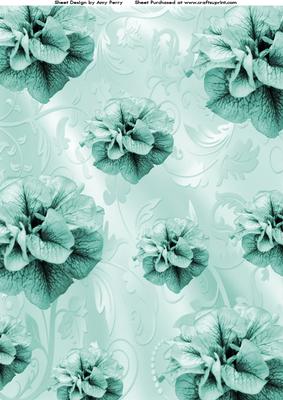 Lovely Aqua Floral Backing Paper