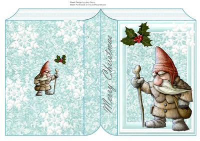 Gnome Battling the Snow Book Card