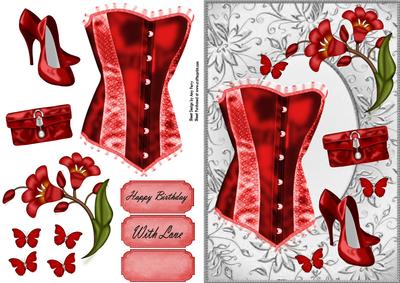 Beautiful Red Corset & Red Shoe's
