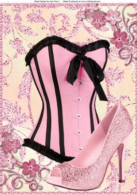 Lovely Pink Corset & Pink High Heel A4