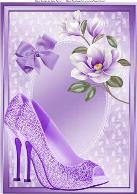 Lovely Lilac Shoe's with Lilac Flowers A4