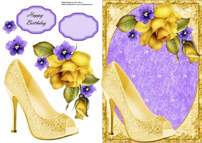 Lovely Yellow Gold Shoe with Yellow Rose's