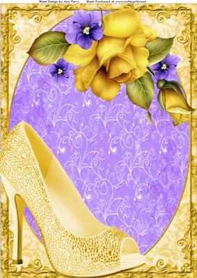 Lovely Yellow Gold Shoe with Yellow Rose's A4