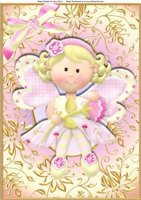 Lovely Fairy in White Floral Dress A4
