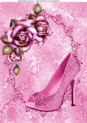 Lovely Pink Shoe with Pink Rose's A4