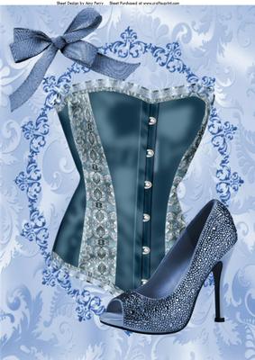 Lovely Dark Blue Corset with Dark Blue Shoe A4