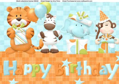 Happy Birthday with the Party Animals A4