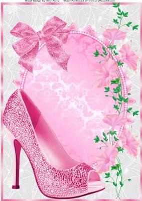 Lovely Pink Shoe's with Trailing Flowers