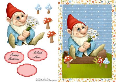 Lovely Gnome Sat on a Log
