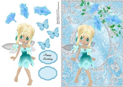 Lovely Aqua Fairy with Aqua Flowers