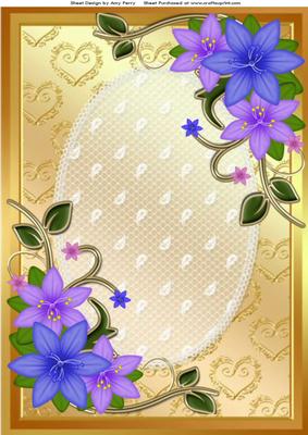 Beautiful Plain Floral Card A4