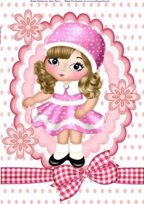 Little Girl in Pink Dress A4