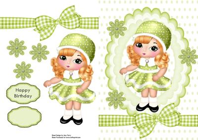 Lovely Little Girl in Green Dress
