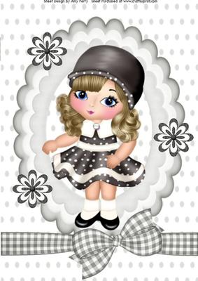 Lovely Little Girl in Black Dress A4