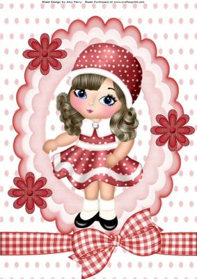 Lovely Little Girl in Red Dress A4