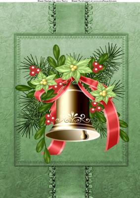Beautiful Gold Christmas Bells A4