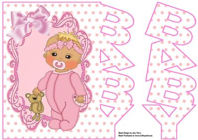 Little Girl in Baby-grow Baby Card