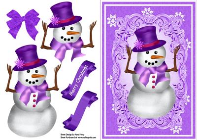 Lovely Purple Snowman