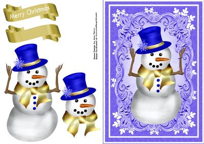 Lovely Dark Blue Snowman