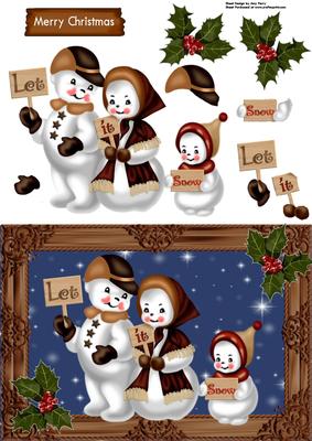 Family of Snowmen Brown