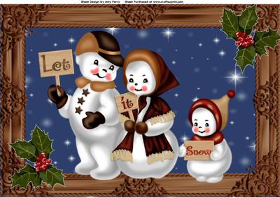 Family of Snowmen Brown A4