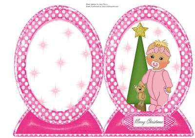 Baby Girl Snow Globe Card