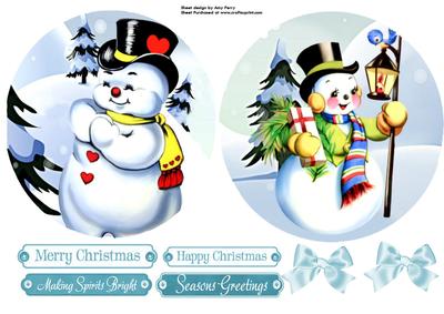 Snowman Oval Toppers