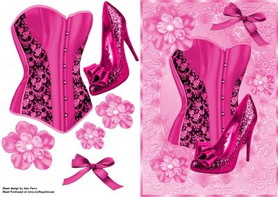Beautiful Hot Pink Corset & Shoe