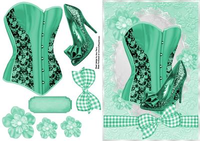 Beautiful Aqua Corset & Shoe