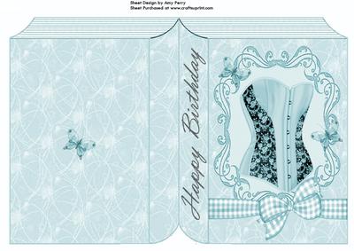 Beautiful Blue Corset Book Card