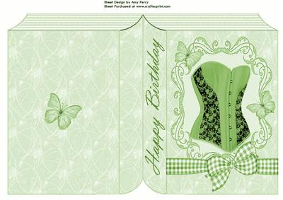 Beautiful Green Corset Book Card