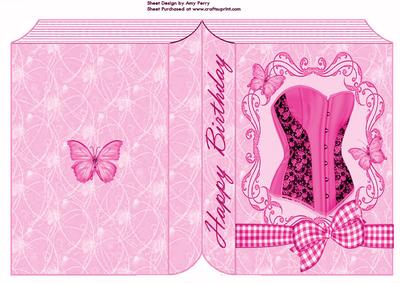 Beautiful Pink Corset Book Card