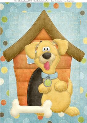 Lovely Large Dog House & Golden Labrador A4