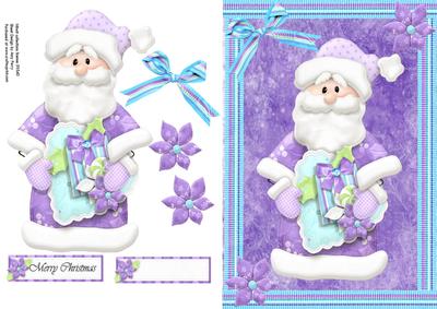 Lovely Santa in Purple Suit
