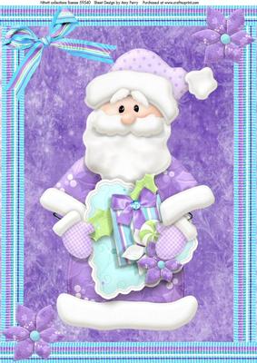 Lovely Santa in Purple Suit A4