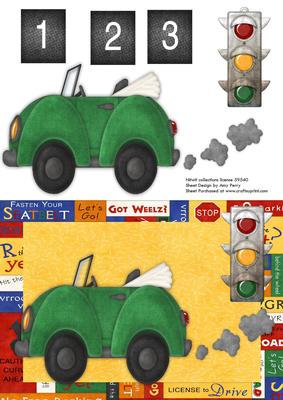 Beep Beep! Green Birthday Car
