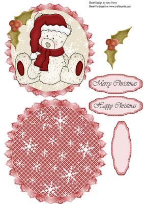 Tatty Bear Sitting Down Rocker/wobble Card