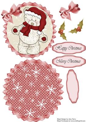 Tatty Bear Standing Up Wobble/rocker Card