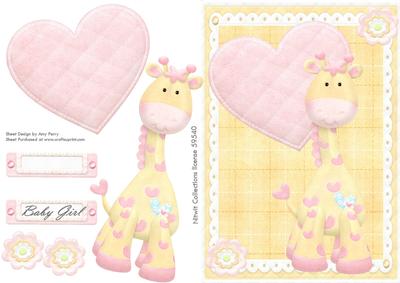 Lovely Giraffe on Pink Heart