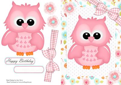 Baby Pink Owl with Baby Pink Bow