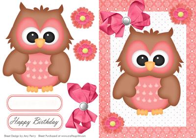 Hot Pink Owl with Hot Pink Bow